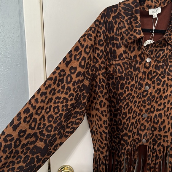 NWT ODDY cheetah fringe button up jacket - Picture 5 of 12